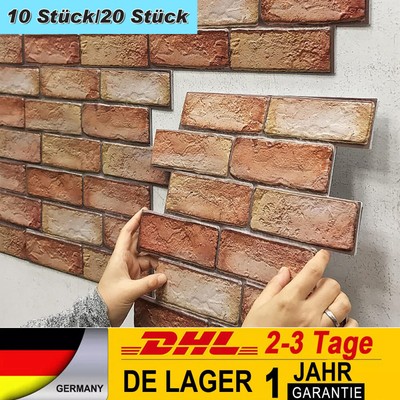 10/20Pcs Self-Adhesive 3D Wall Paper Tile Foam Stick Brick Wall Sticky Wallpaper