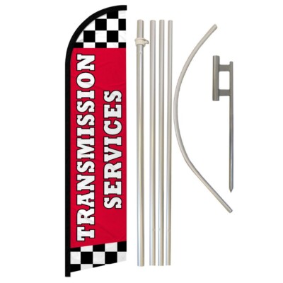 Transmission Services Windless Banner Swooper Advertising Flag Kit Mechanic