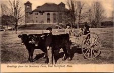 PC Children in Ox Pulled Cart Seminary Farm in East Northfield, Massachusetts