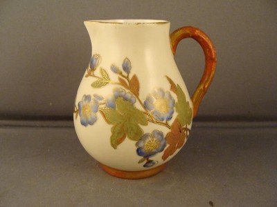ANTIQUE ROYAL WORCESTER H.P. FLORAL CREAMER 1886