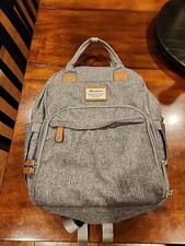 RUVALINO Large Diaper Bag Backpack Multifunction Travel Cute Trendy Fun Grey