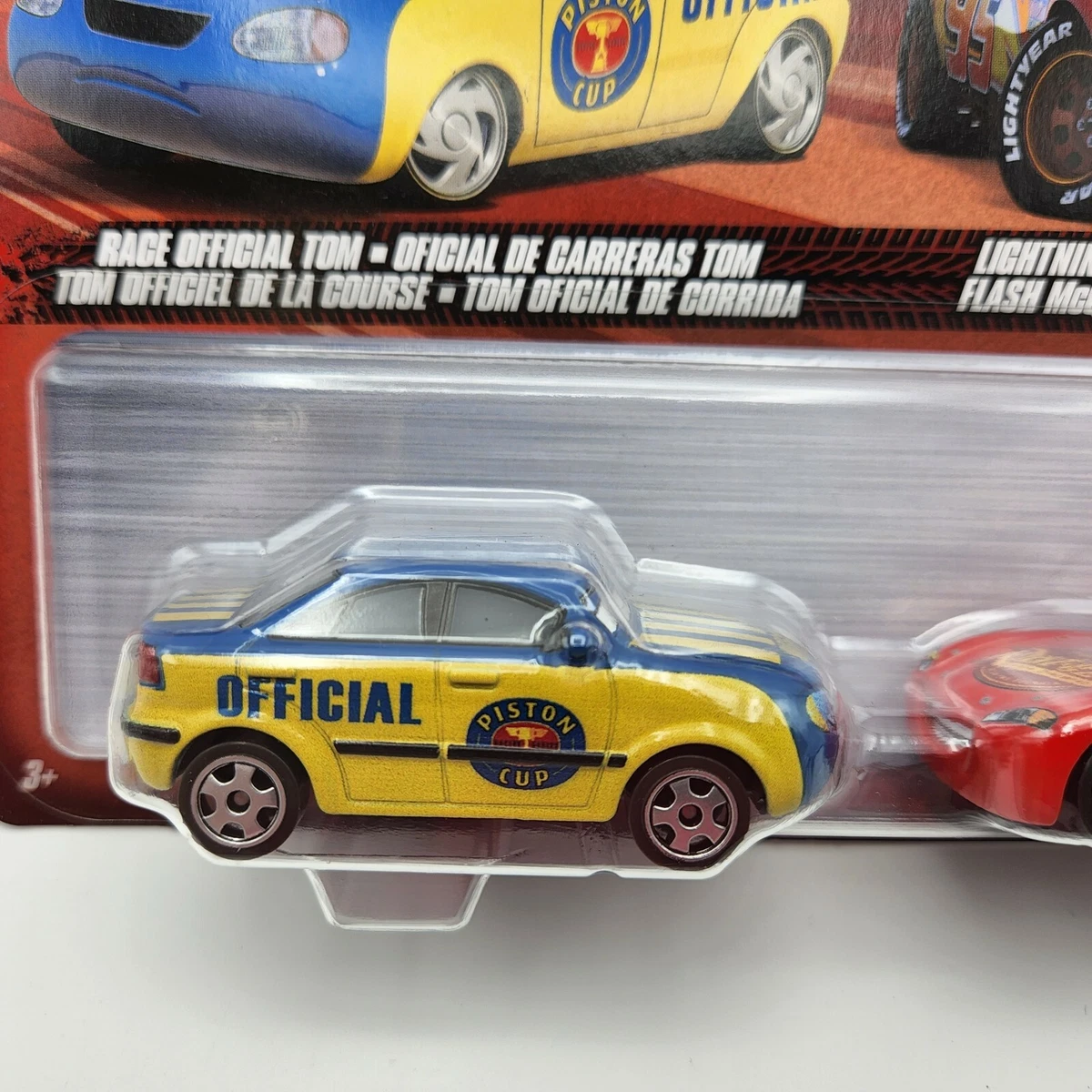 Disney Pixar Cars 3, Race Official Tom & Lightning McQueen 2-Pack, 1:55  Scale Die-Cast