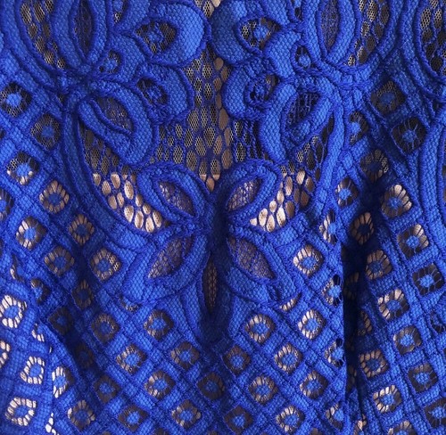 BCBGMAXAZRIA Jillyan blue lace mini dress w/ pockets US 8 NWT ($338) - Picture 7 of 11