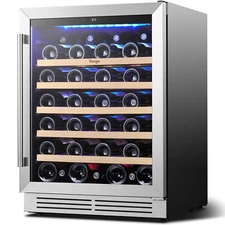New 24 Inch Wine Cooler Fridage Hold 52 Bottle Single Zone Built-in/Freestanding