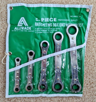 #ad ALLTRADE Ratcheting Box Wrench Set 5 Piece Set Drop Forged Plated Steel Vintage $11.98