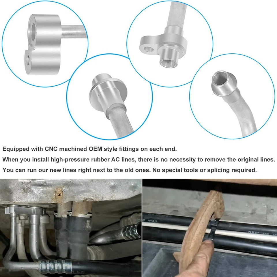 Kit de línea de aire acondicionado trasero GMC Yukon XL Suburban 2007-2014 juego de manguera de aire acondicionado auxiliar trasera nuevo Foto 3 de 4