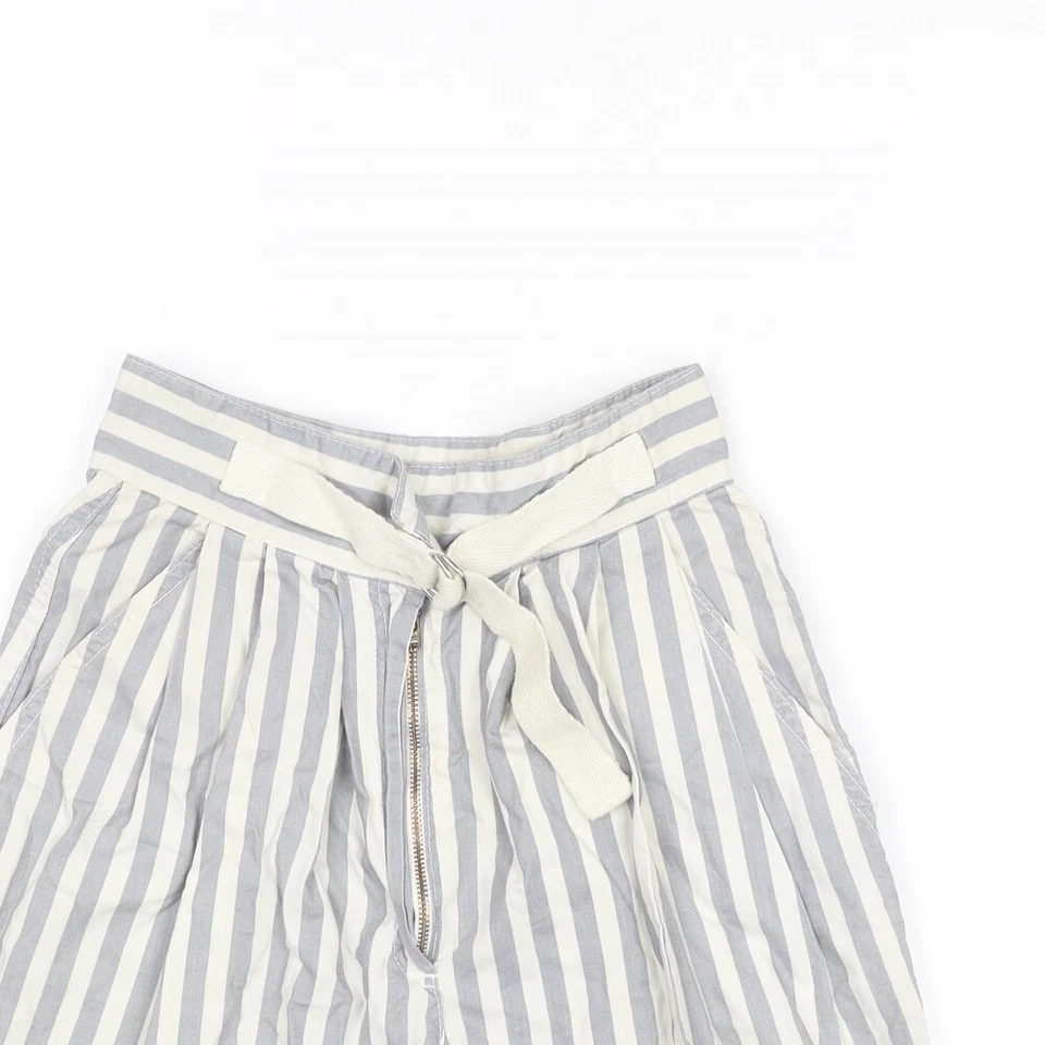 Globe Trotter Womens Grey Striped Cotton Blend Culotte Shorts Size W24 L6 in - Image 3 of 4