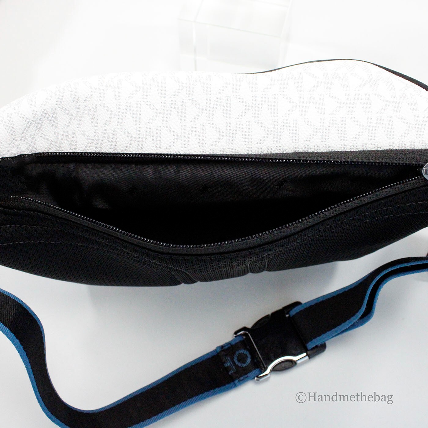 Michael Kors Cooper Large Blue Multi Leather Embroidered Logo Utility Belt Bag image 5