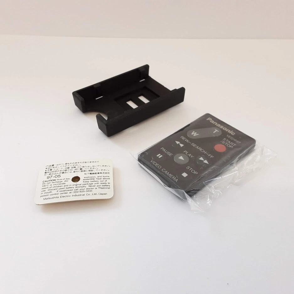 Original Panasonic VEQ1697 Camcorder Remote + Camera Strap Holder & Battery NEW - Image 4 of 4