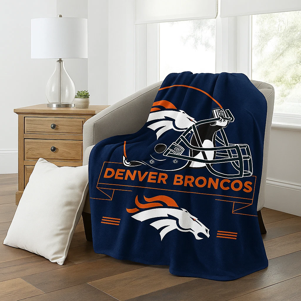 Denver Broncos football Plush Blanket, Soft & Warm