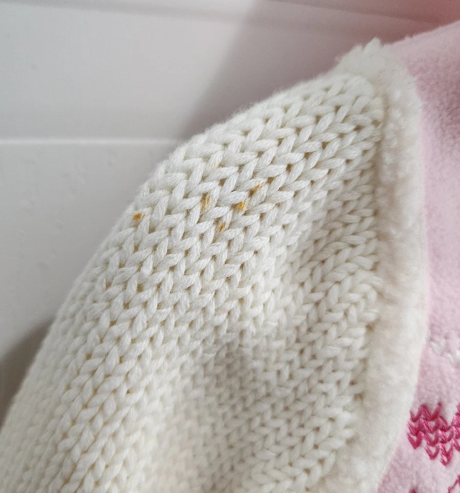 Chaqueta Suéter con Capucha Talbots Kida Bebé Niña Forrada Sherpa Corazones Rosa 0M De Colección Foto 4 de 4