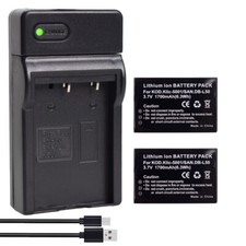 2x Batteria + Caricabatterie per Sanyo DB-L50 Sanyo Xacti VPC-WH1 Xacti VPC-HD1000 HD1010