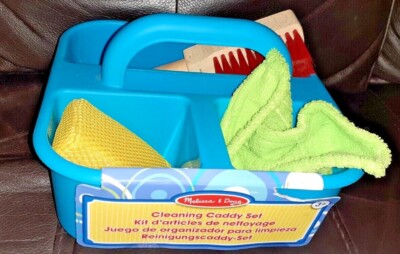 MELISSA DOUG Pretend Toy Cleaning Caddy Set Incomplete Brush/Sponge/Cloth  P&P UK