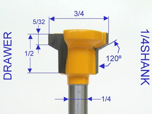 1 pc 1/4" Shank Drawer Lock Joint Making Router Bit S - Picture 10 of 12