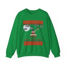 Ugly Christmas Sweatshirt   Funny Santa Stuck in Chimney Holiday Sweater