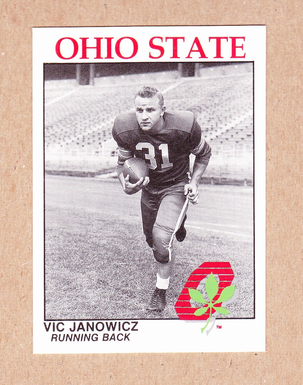 Vic Janowicz 1988 Kroger TV 10 Ohio State FB card-Heisman Winner