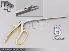 8 Pieces Baby TISCHLER Biopsy Forceps 8'' Bite 5x8mm Gynecology Surgical Instr