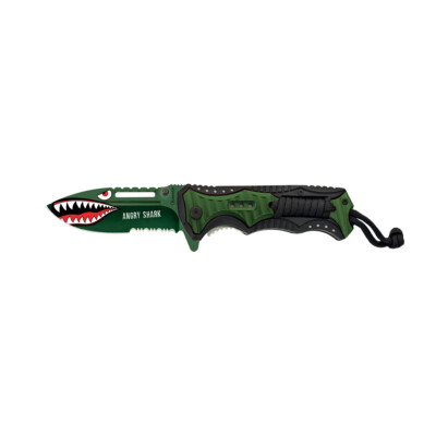 Albainox Messer Angry Shark Taschenmesser 3Cr13MoV Stahl Linerlock Folder