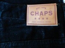 CHAPS brand boy's NWT sz 16 polo black corduroy cotton pants 