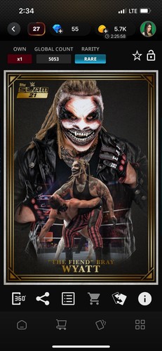 DIGITAL Topps WWE Slam Fiend Bray Wyatt Portraits 2021 Base Rare