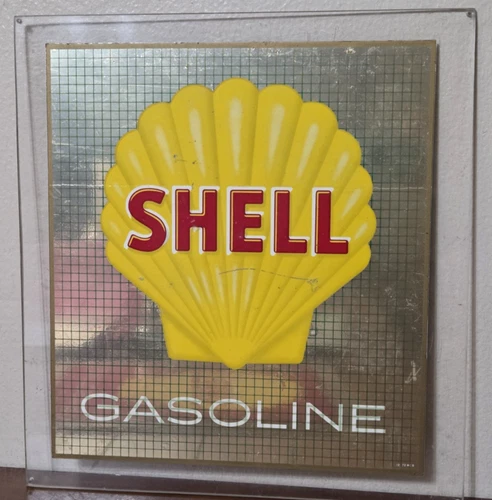 VINTAGE SHELL GAS PUMP Plexiglass  Signs?  14" x 13" 5154A  1972