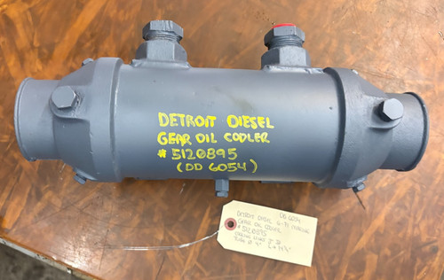DETROIT DIESEL 6-71 MARINE GEAR OIL COOLER #5120895 COOLING LINES 3" ID TUBE 4"