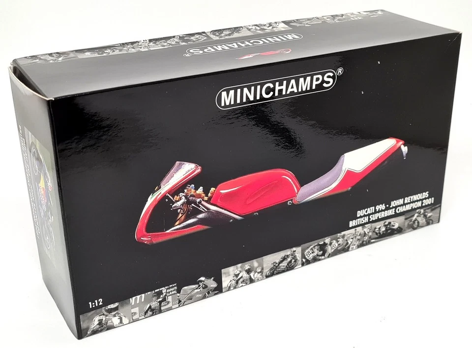 Minichamps 1/12 Ducati 996 BSB 2001 John Reynolds Signed Model Motorbike - Bild 2 von 4