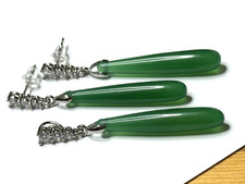 Set Anh&auml;nger Ohrringe Ohrstecker gr&uuml;ner Achat