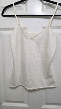 VTG Vassarette White Satin Y2K 90 Adjustable Strap Camisole Top Women's Size 32