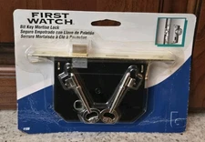 NIP First Watch Polished Brass Bit Key Mortise Lock 1155 2 Keys  FREE SHIPPING