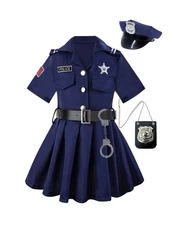 Gomukot Kids Police Costume American Police Uniform Set for Hallowe... Fast Ship