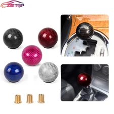 Manual MT Gear Shift Knob Shifter Universal Carbon Fiber Alloy Black Ball Car