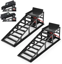Car Lift Hydraulic Ramps 2-Pack 12,000 lbs Heavy Duty Steel Adjustable Height,BK
