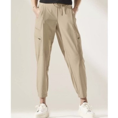 Athleta Go Far VENTURE Travel Pant Women 8 Tan Cargo Jogger Utility Lightweight