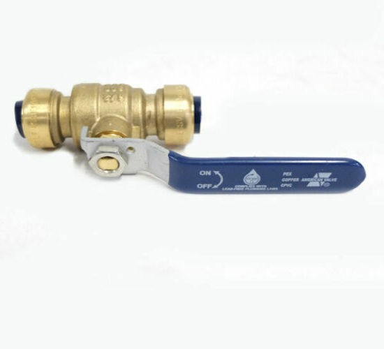 Партия 6 -дюймовых шаровых кранов American Valve 1/2 Push-Fit без свинца - НОВЫЕ