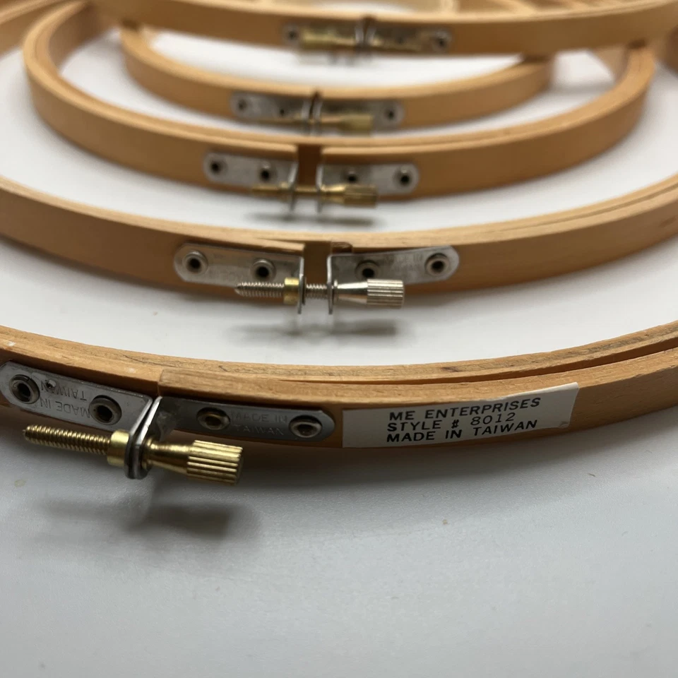 Wooden Round Embroidery Hoops 3” 6” 8" 10" 12” 9” Oval Quality Taiwan Lot 6 - Image 3 of 3