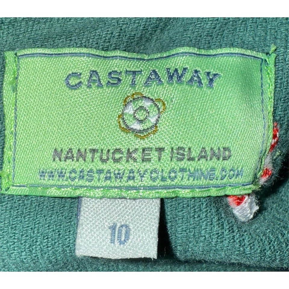 Náufrago Nantucket Niñas 10 Navidad Cambio Vestido Bastón de Caramelo Pana Bordado Foto 2 de 4
