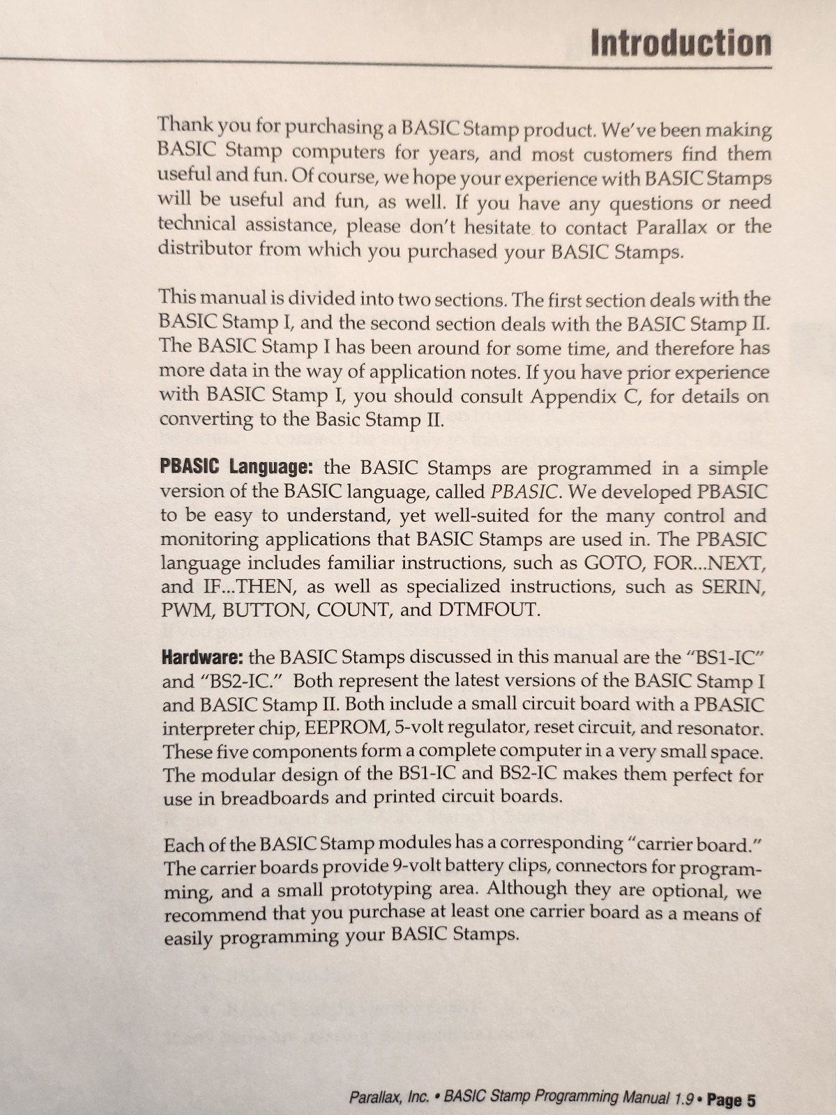 GREAT CHRISTMAS GIFT  - Parallax BASIC Stamp 2 Starter Kit 27203 (NIB)