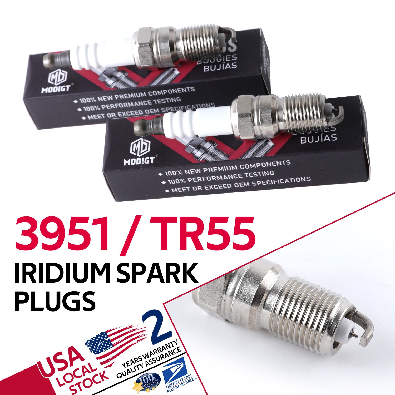8Pcs Fit NGK 3951 TR55 Spark Plugs Iridium For Ford Chevrolet Cadillac Buick