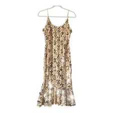 Lulu's Gold Sequins Midi Dress Size Small