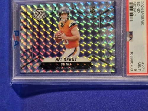 2024 Bo Nix Panini Mosaic  NFL Debut # 271 RC  PSA 9