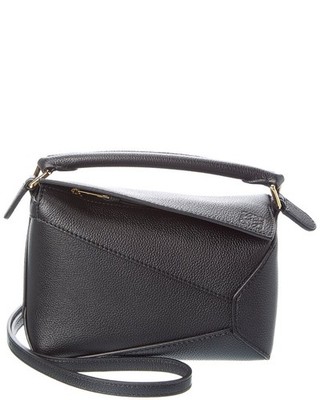 Loewe Puzzle Edge Mini Leather Shoulder Bag Women's Black