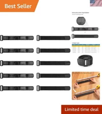 Elastic Cinch Straps with Anti-Slip Strips, 9’’ x 1.2’’ Pack Heavy Duty Multi...