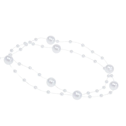 Perlenband Weiß 6mm 15m - Schmuckband, Dekorationsperlen, Bastelzubehör - Afbeelding 3 van 3