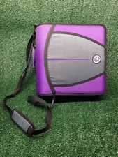 Case-it King Sized Purple 3 Ring Zippered Binder File Folder  3" Rings