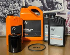 Harley Davidson 19-later Softail M8 Engine Trans Black Oil Filter Service Kit