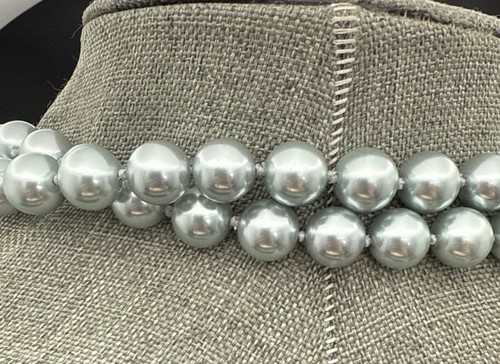 COLLAR Hermosas cuentas de perlas grises anudadas individualmente 70 pulgadas ver fotos - Imagen 3 de 5