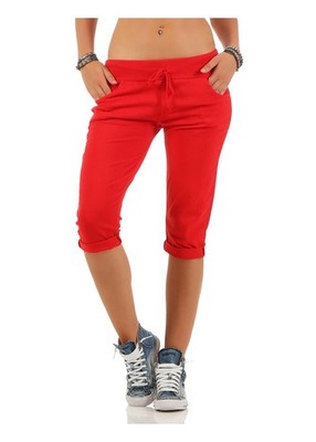 Damen Sweatpants kurz einfarbig Jogginghose Freizeit Capri 83701