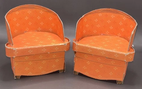 Vintage Barbie Orange Cardboard Chair from New Dream House 1964