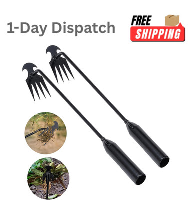 Theuzi 2 Pack Weed Puller Tool 4 Teeth Manganese Steel 16 Inch Garden Weederc